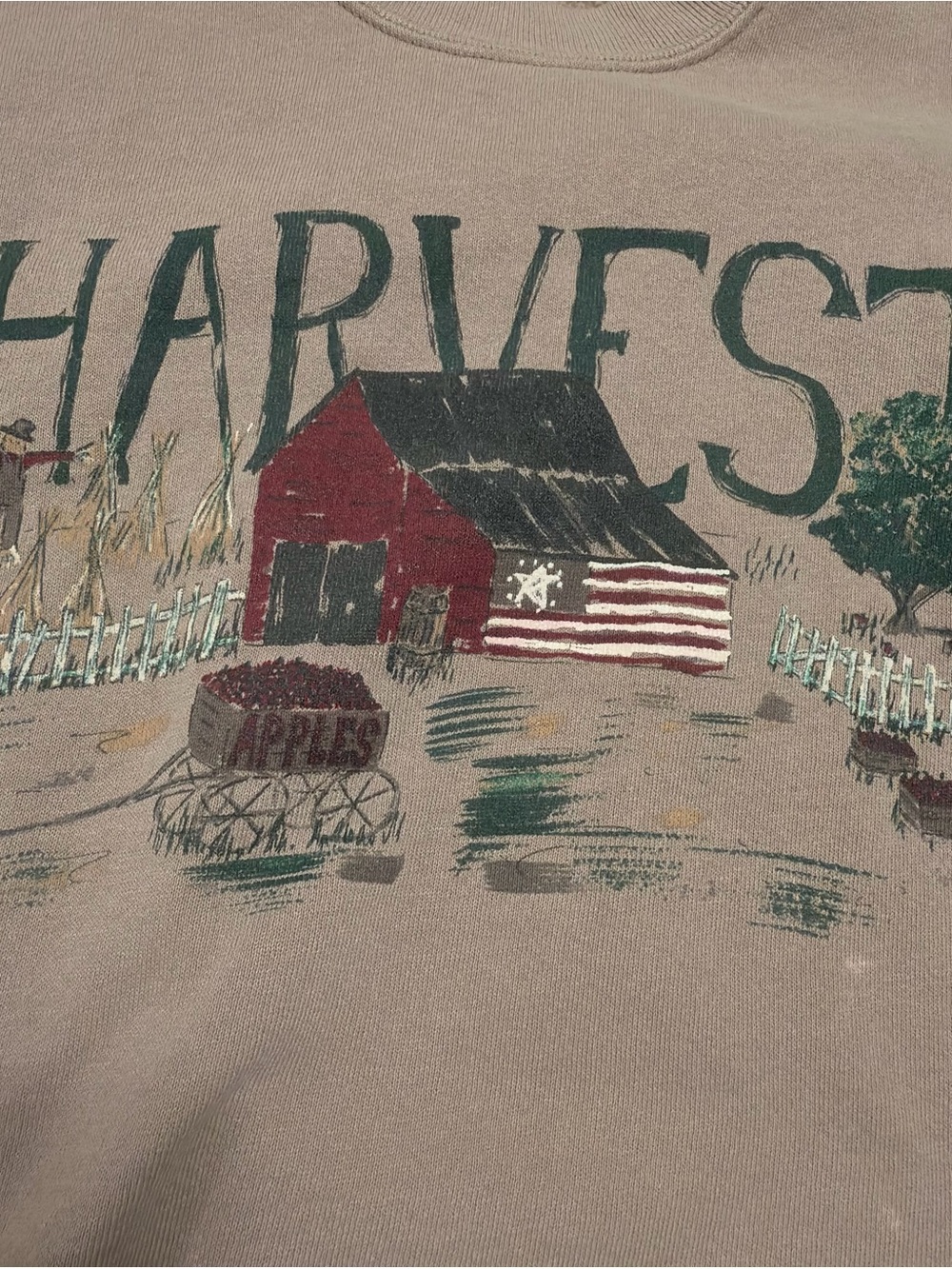 Jerzees Harvest Graphic Beige Sweatshirt - Picture 2 of 4
